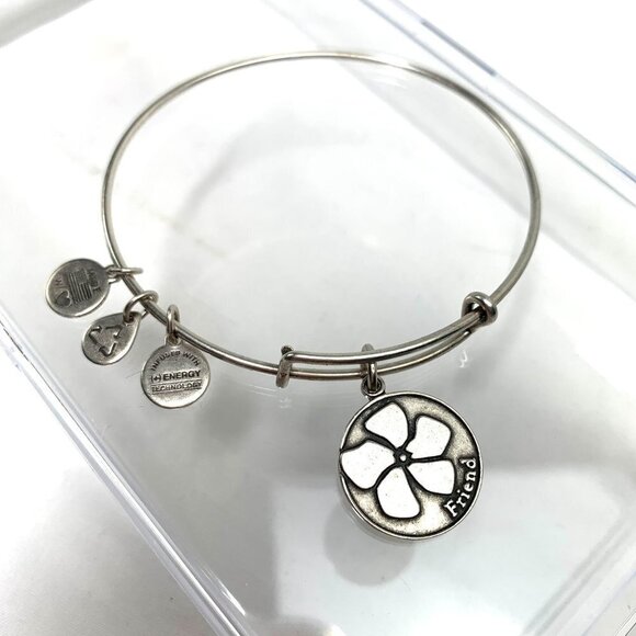 Alex and Ani Friend Charm Bracelet - Silver Finish Expands 2"- 3.5" - Picture 1 of 2